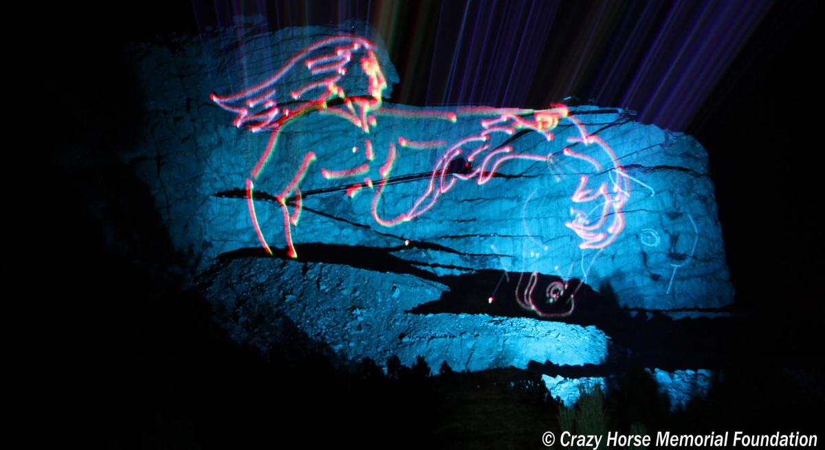 Laser light show at Crazy Horse Memorial
