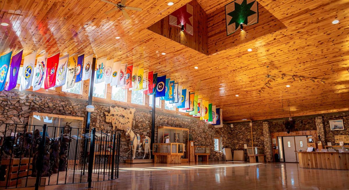 inside the cultural center on the crazy horse memorial campus in the black hills