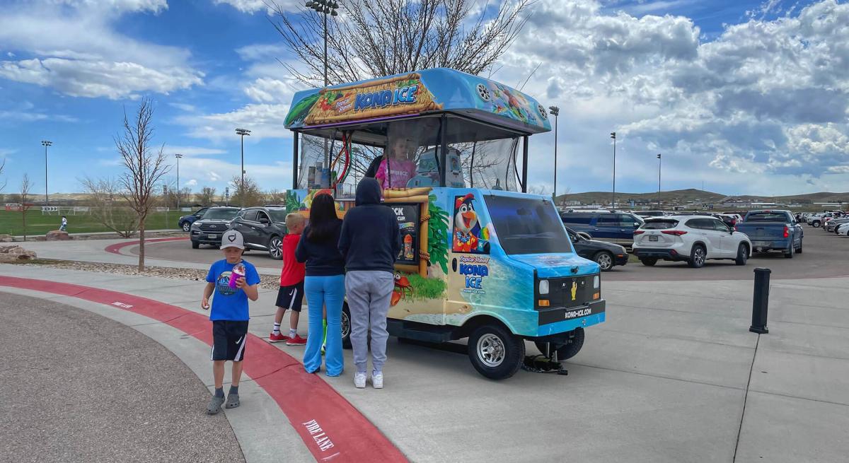 Baby kona ice truck at the soccer fields in rapid city sd