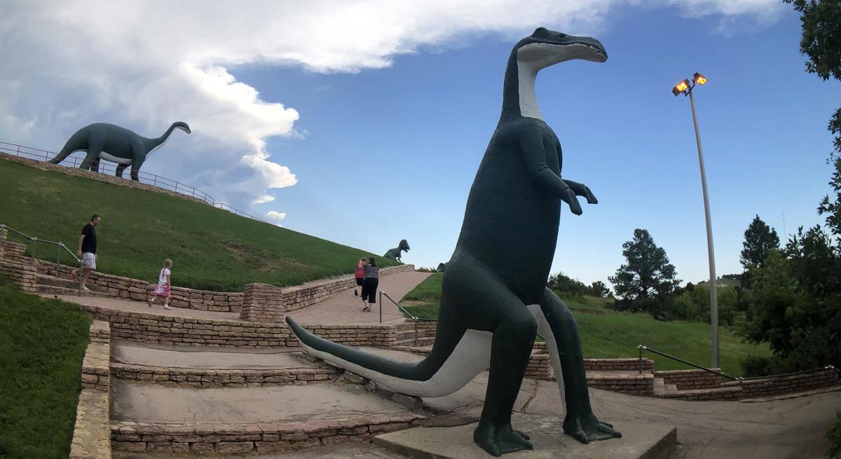 Anatotitan statue at Dinosaur Park in Rapid City, SD