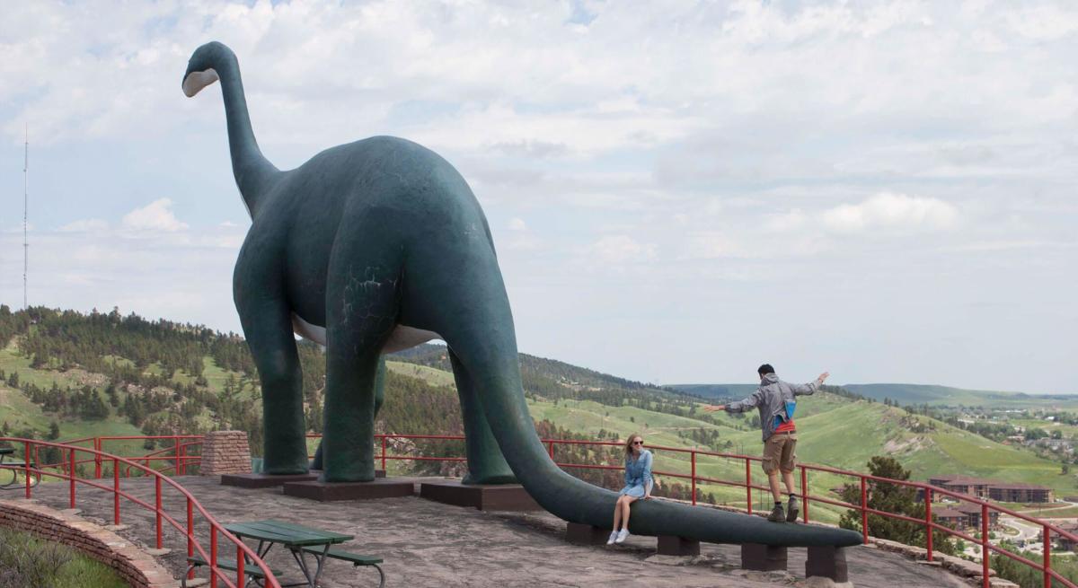 Brontosaurus statue at Dinosaur Park in Rapid City, SD