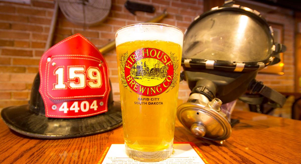 Beer with fireman equipment at the Firehouse Brewing Co, in Rapid City, SD