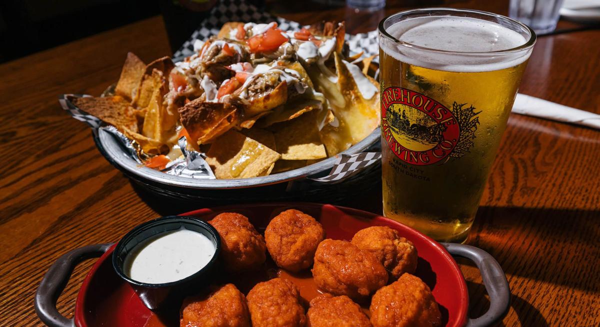 Nachos and wings ordered from Firehouse brewing co in rapid city, sd