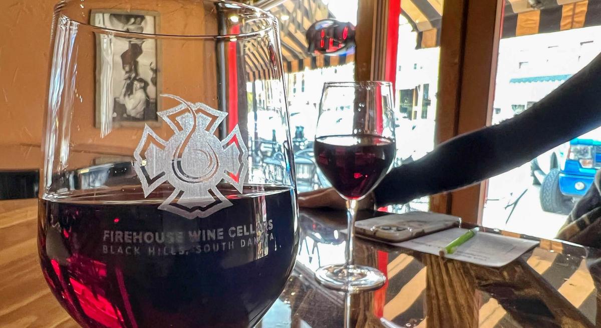 Glasses of wine on the table at firehouse winery cellars