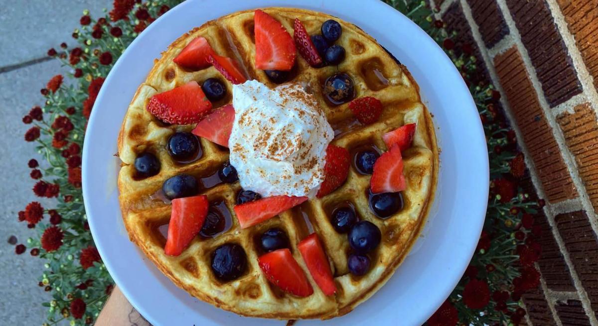 Berries and Cream Waffle from Harriet & Oak Coffee Shop in downtown Rapid Ctity, SD