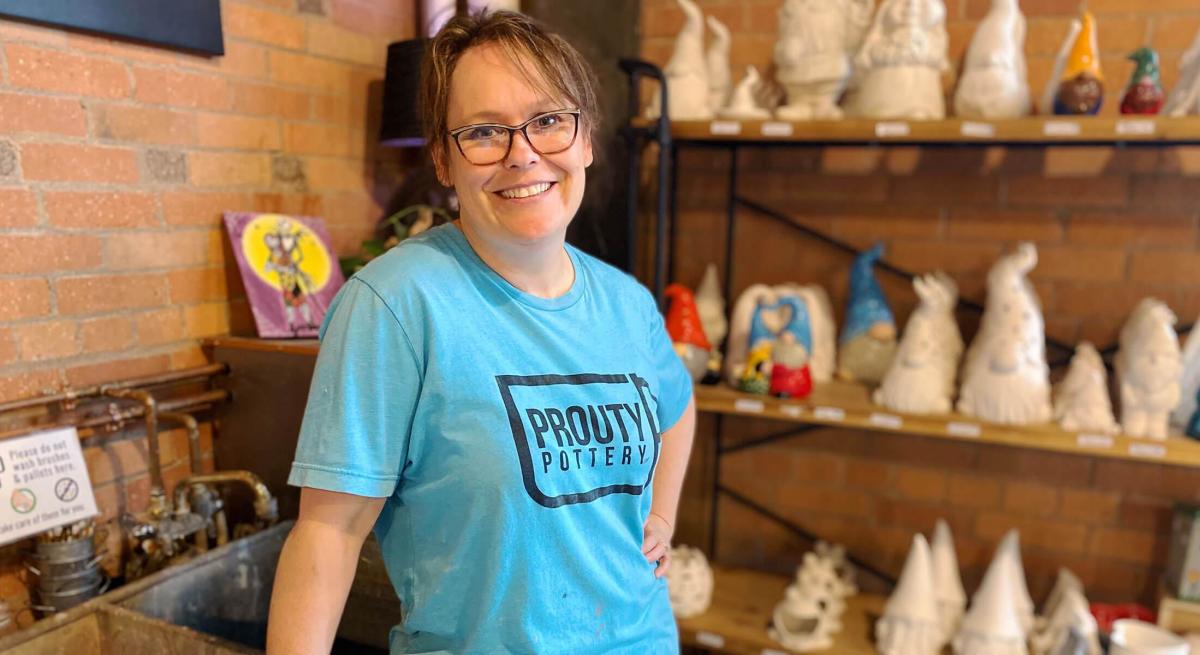 Hester Prouty inside her studio Prouty Pottery in Rapid City, SD