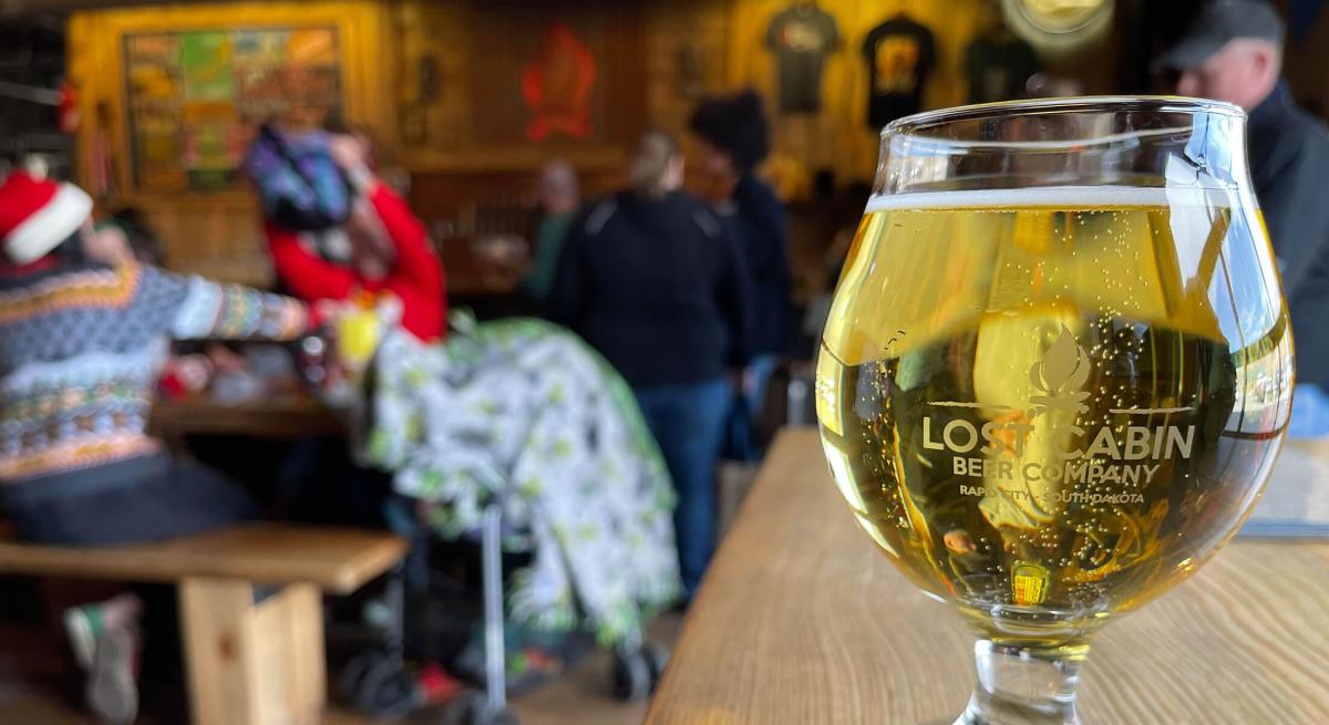 Beer glass at Lost Cabin Beer Co in Rapid City, South Dakota