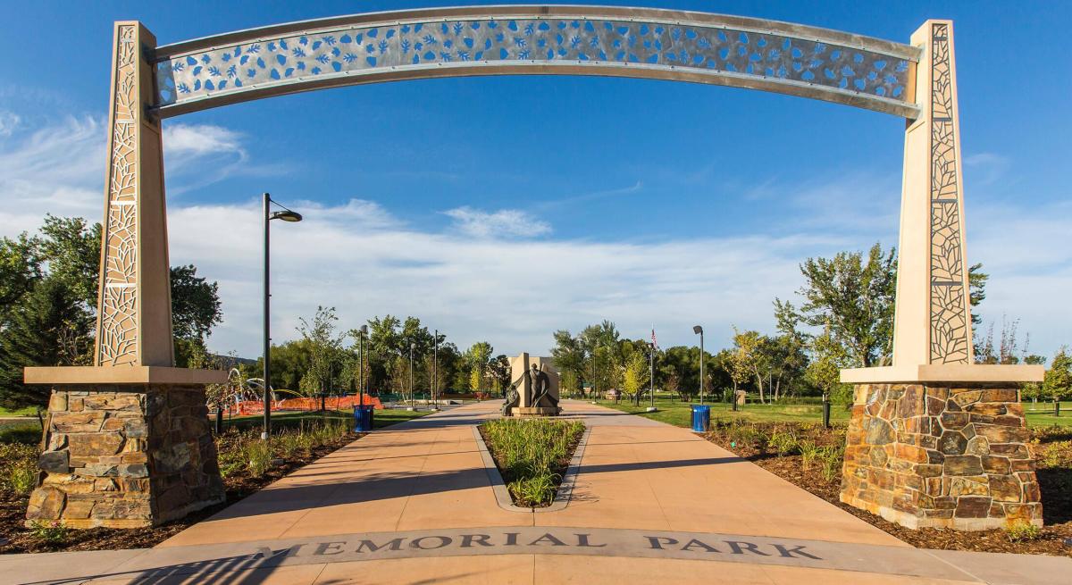Entrance to Memorial park in downtown Rapid City
