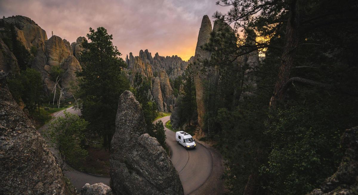Driving Needles Highway in Custer State Park