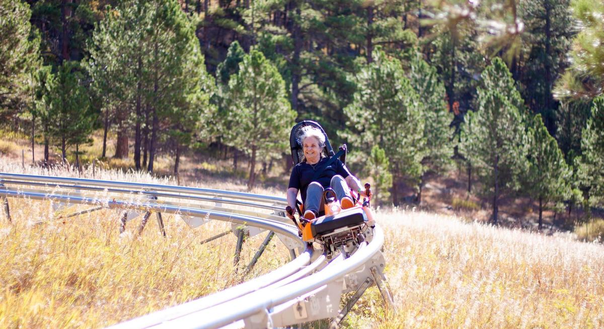 Riding the Rush Mountain Coaster in the Black Hills