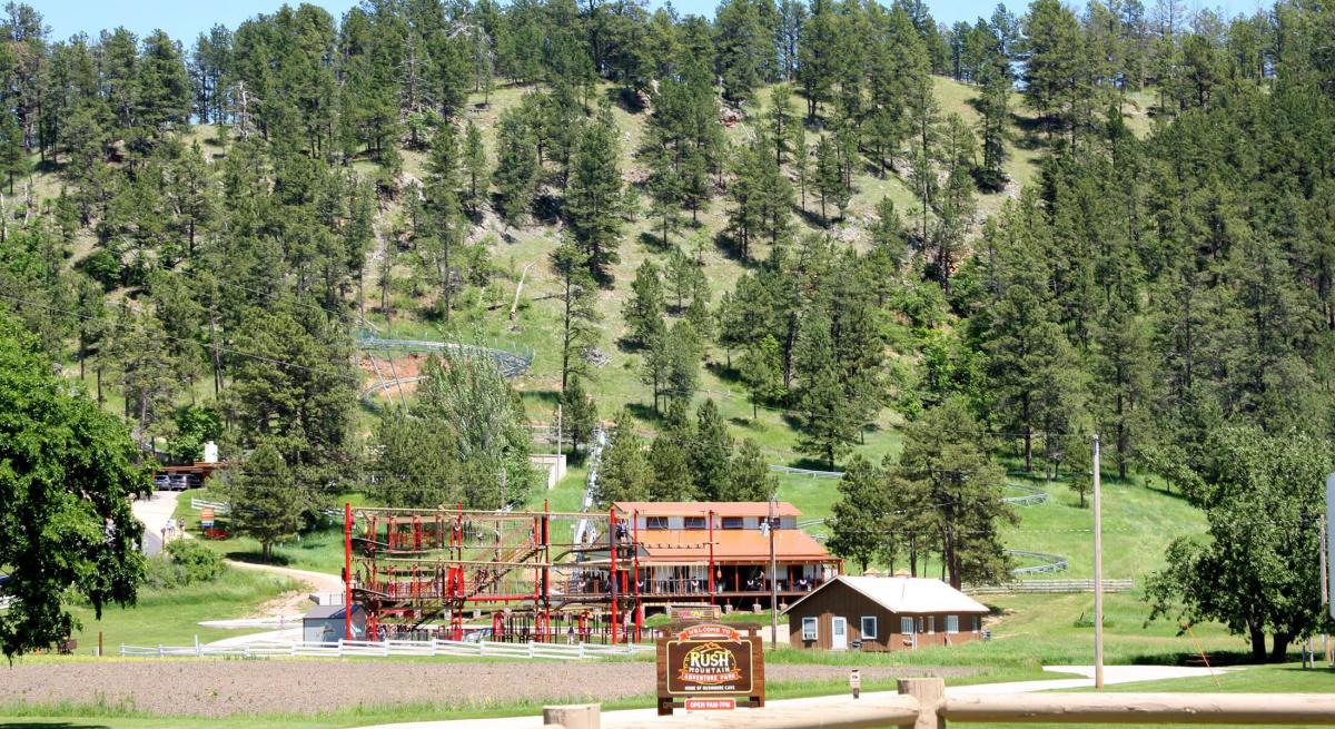 Location of Rush Mountain Adventure Park in the Black Hills