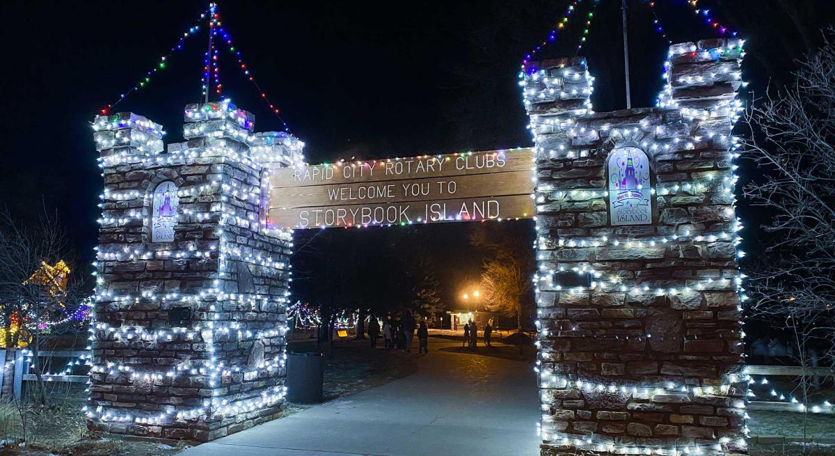 Christmas Nights of Light entrance at Storybook Island