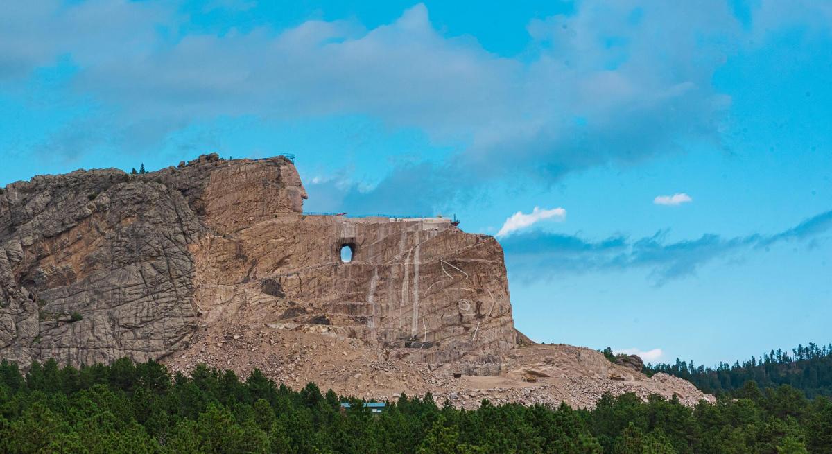 View of Crazy Horse Memorial from viewing Terrace