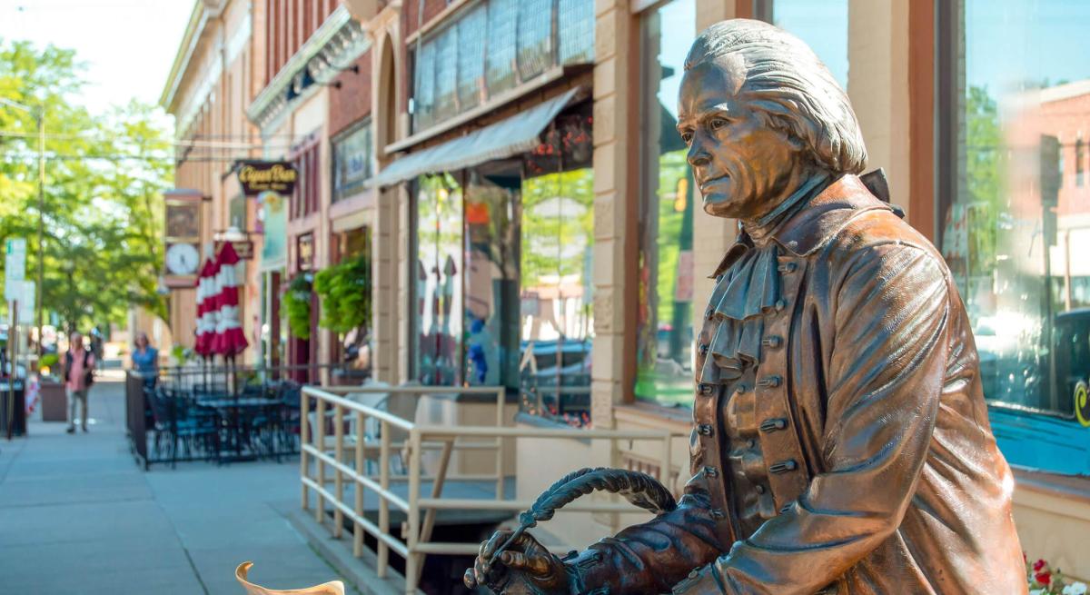 Thomas Jefferson statue in the city of presidents in rapid city, SD