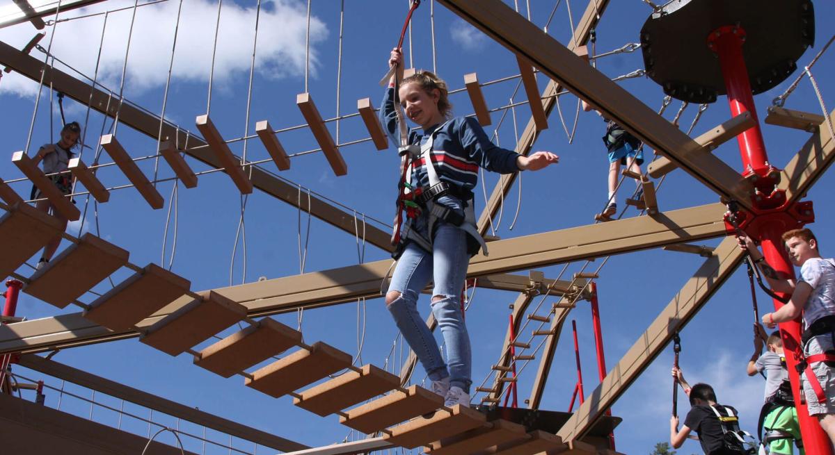 People on the Wingwalker Course at Rush Mountain Adventure Park