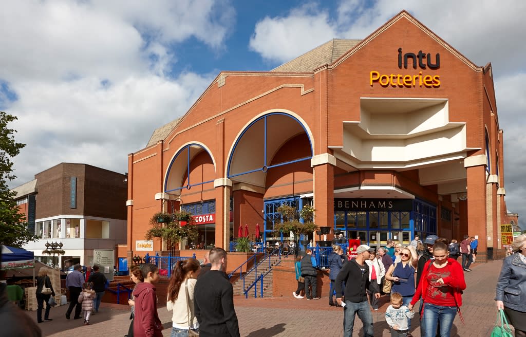 Photo of entrance to Potteries Shopping Centre