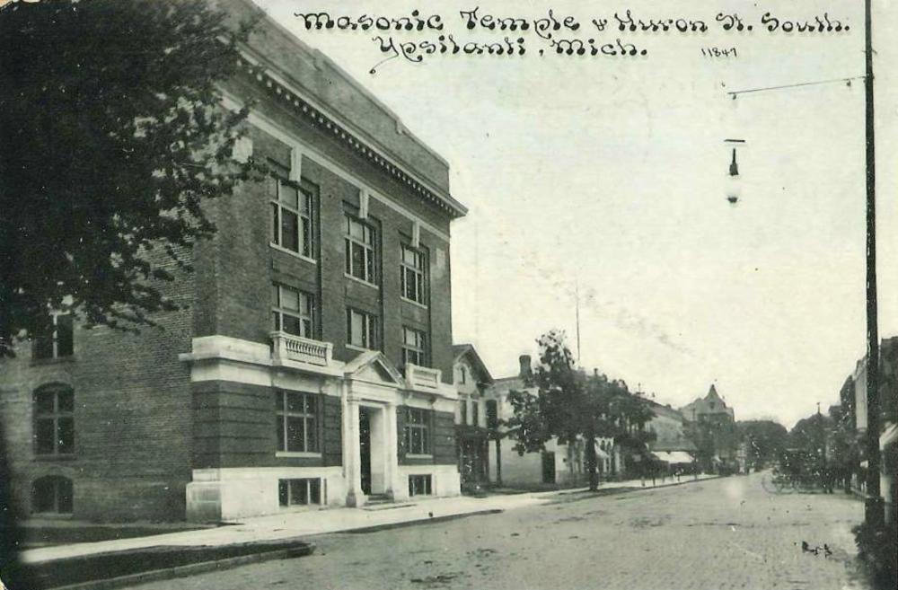 Masonic temple, now riverside arts center vintage postcard