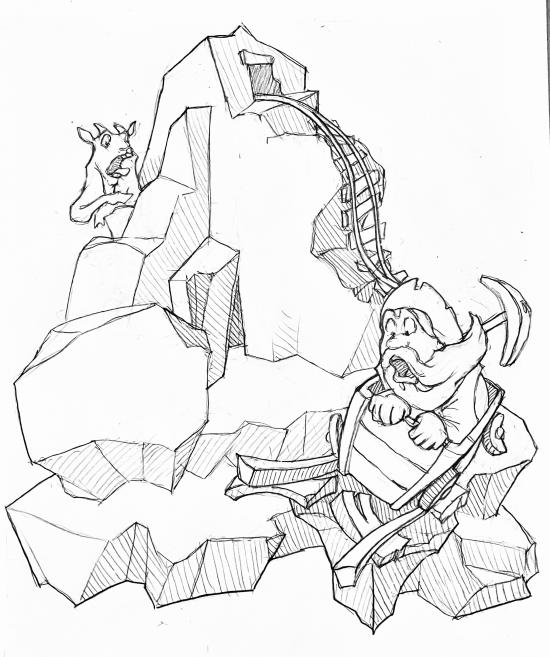 Sketch of the snow sculpture of Team Vermont 2