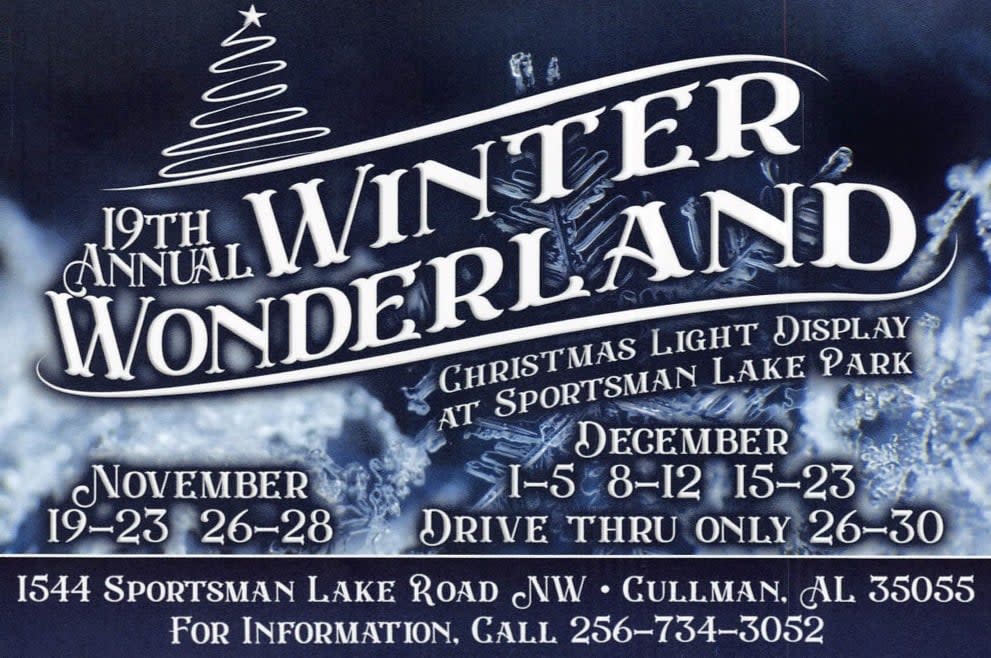 advertising poster for the sportsman lake winter wonderland