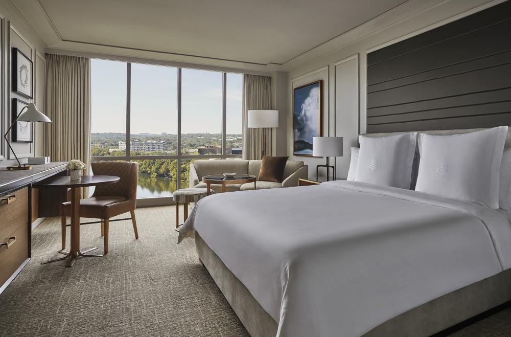 Lake View King Bed Room at the Four Seasons Hotel in Austin Texas