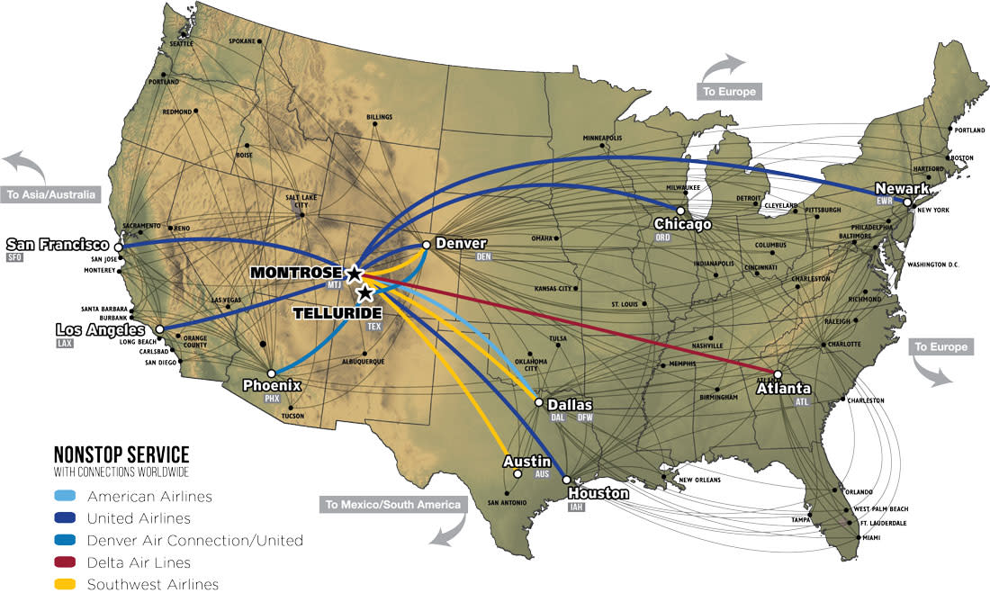 Winter Flights Map