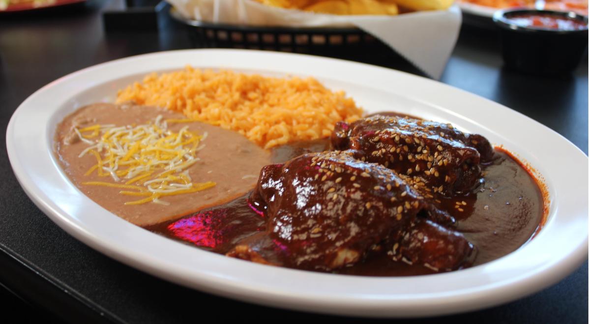 Mole de Pollo Plate at Tortilleria Perches in Springfield, Missouri