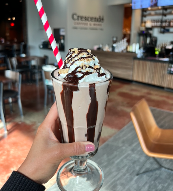Frappuccino in a tall glass