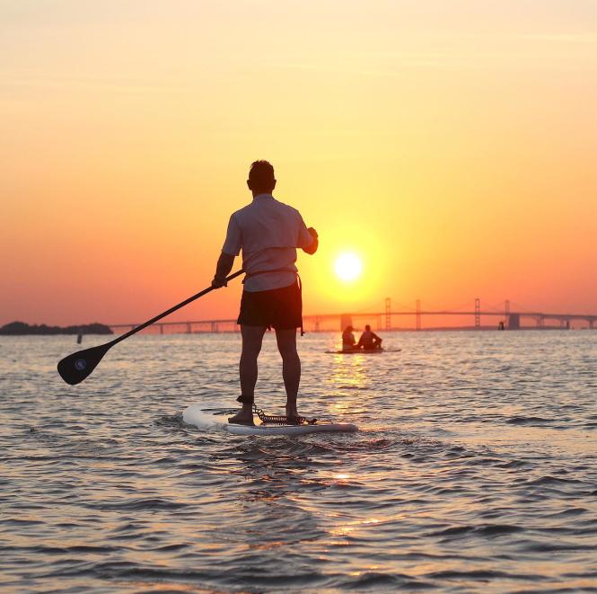 Paddle boarding at Sunset