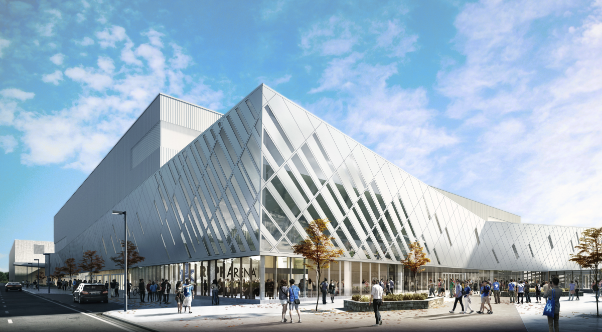 Exterior rendering of the newly expanded Central Bank Center.
