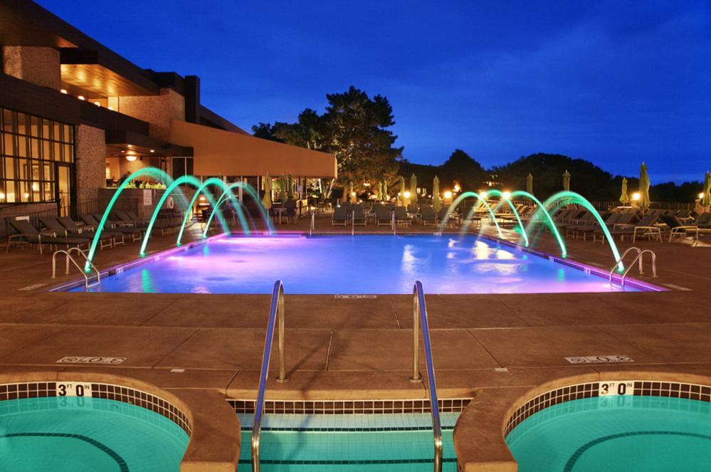 Nigh time pool view at Grand Geneva Resort