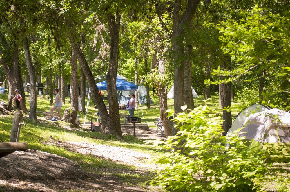 Campground at Lockhart State Park near Austin Texas