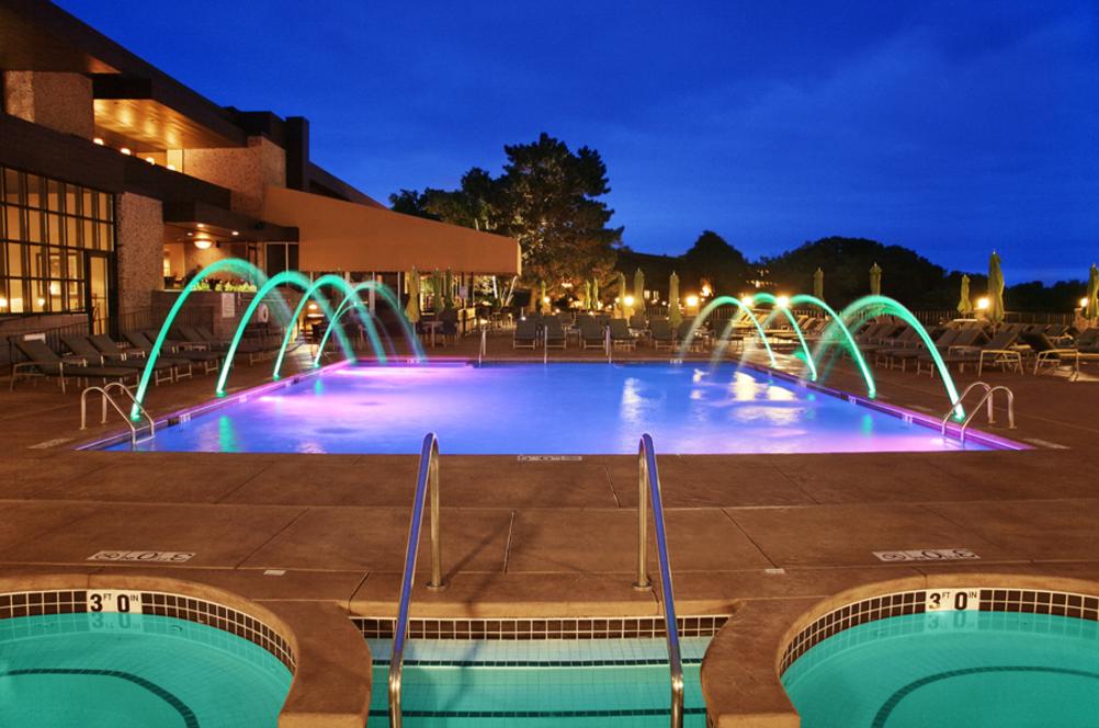 Nigh time pool view at Grand Geneva Resort