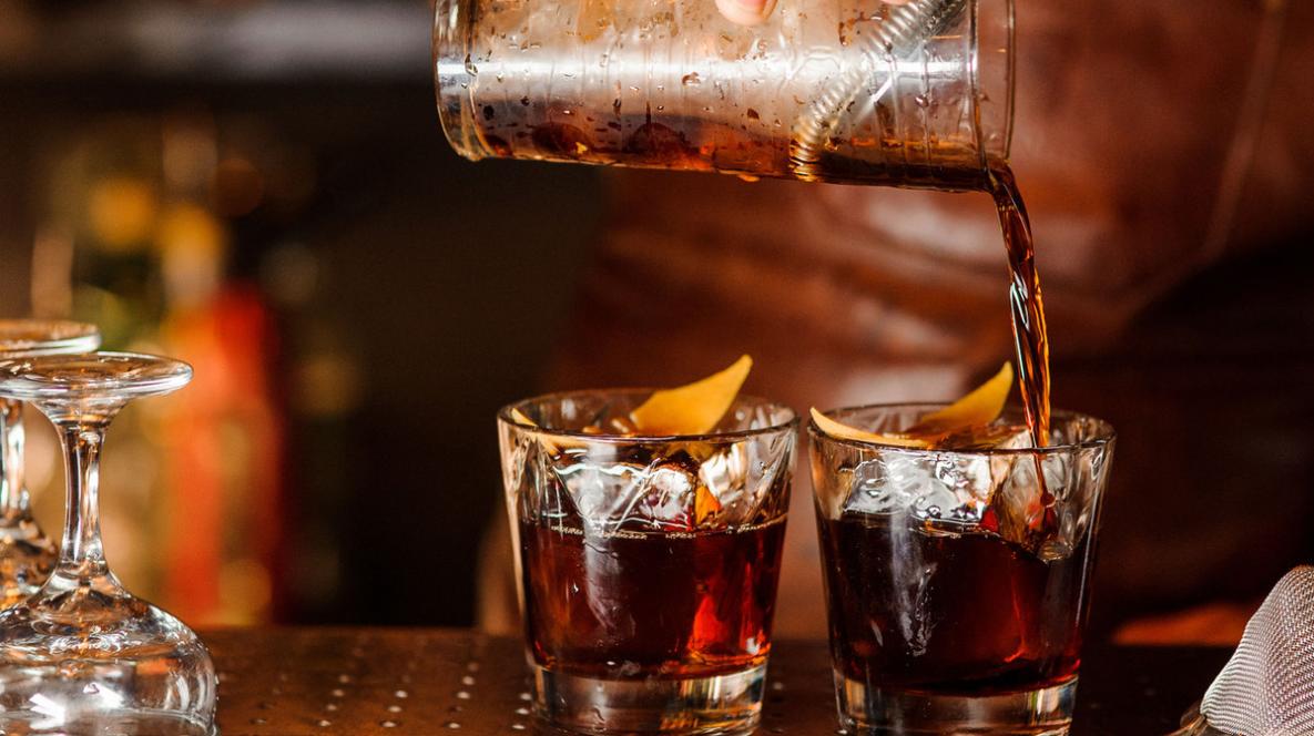 Cocktails being poured