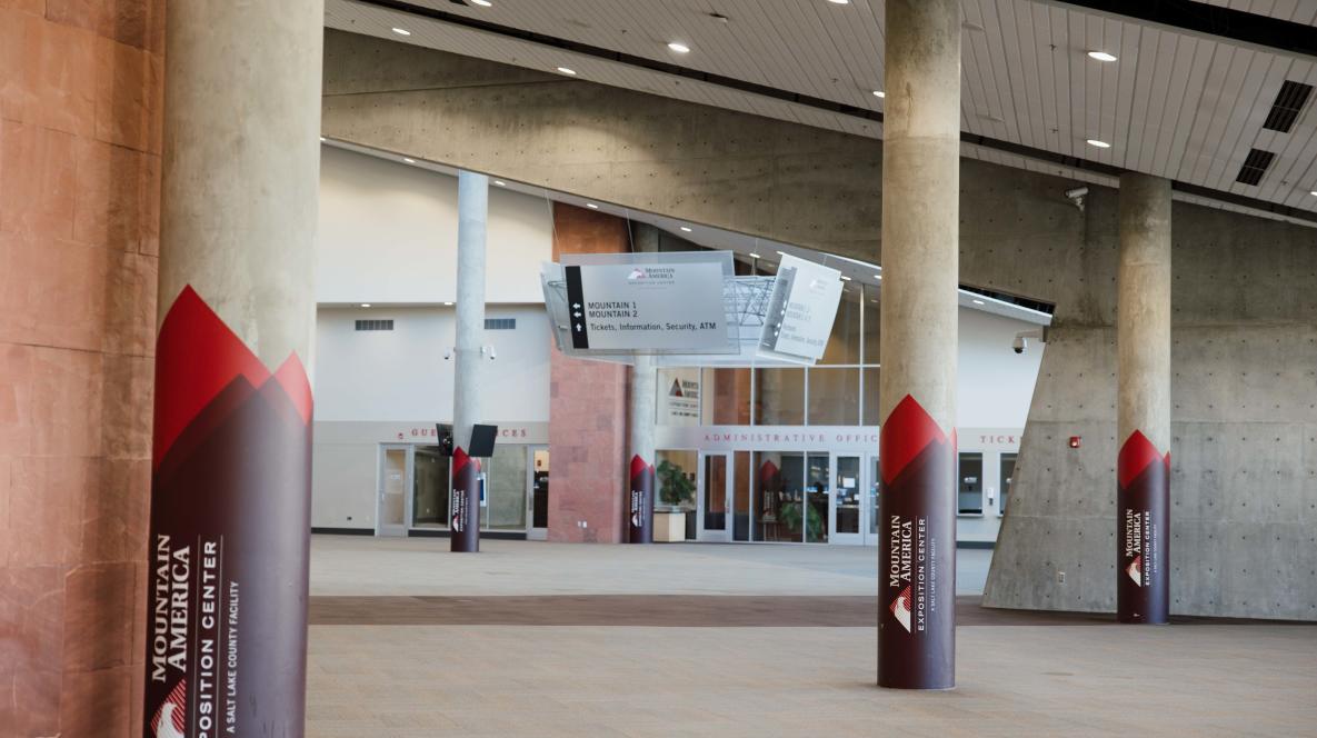 Inside Mountain America Expo Center view of Administrative Offices