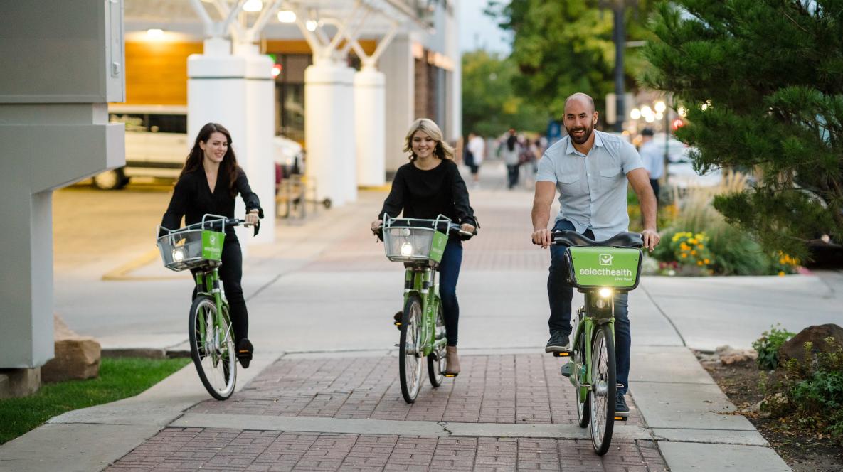 Riding GREENbike in Downtown Salt Lake