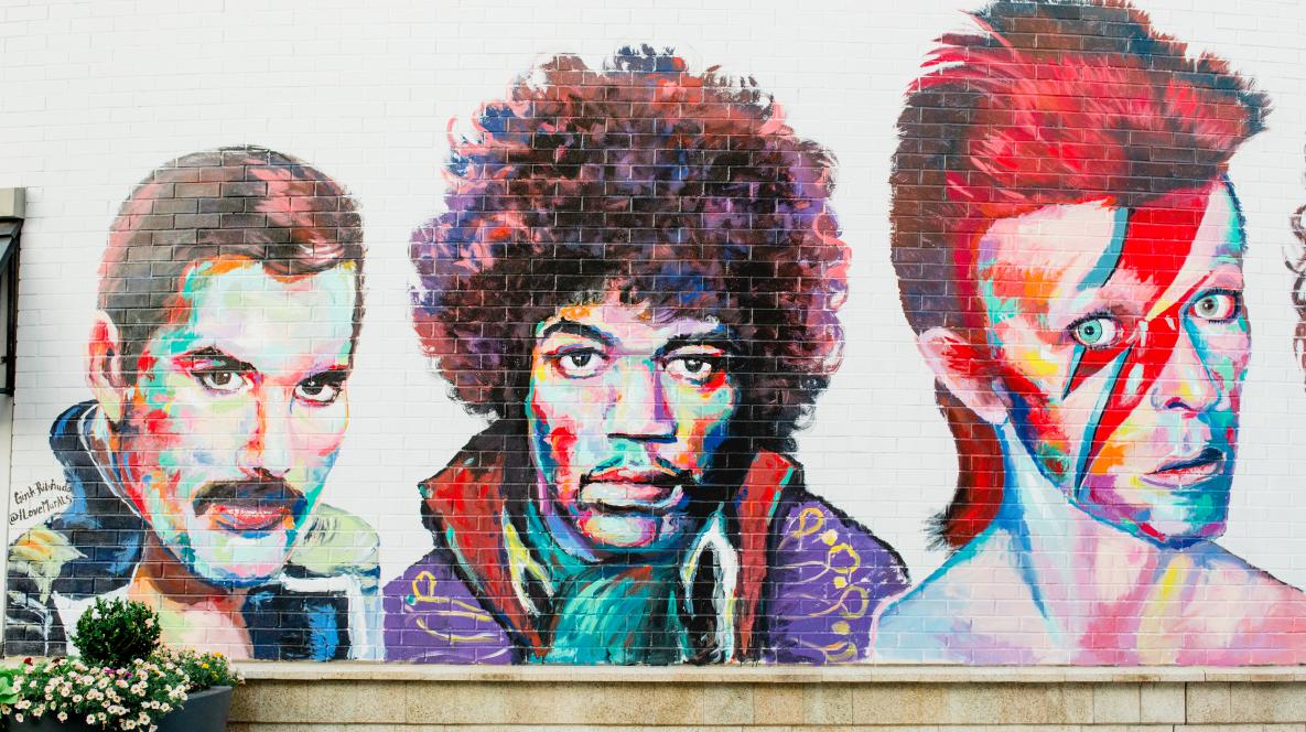 Rock Legends Mural at The Gateway