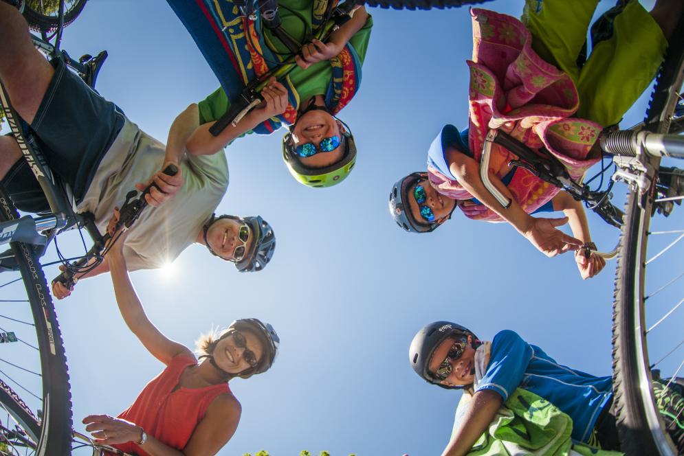 Family on Bikes