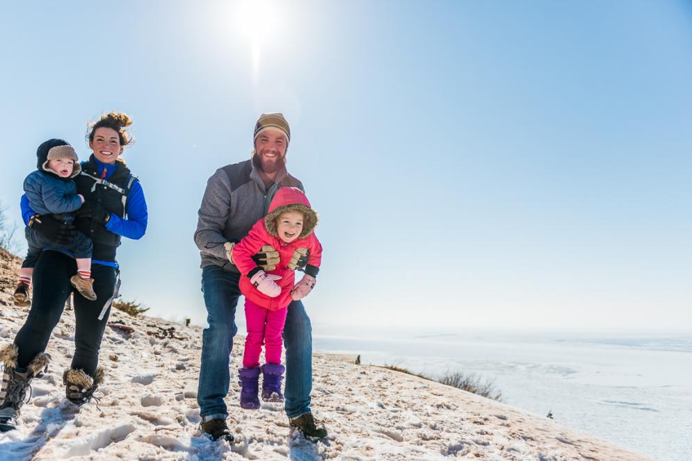 Family at Empire Bluff in the Sleeping Bear Dunes