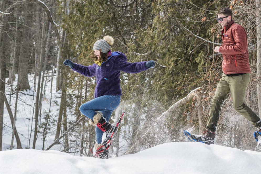 easy snowshoe trails near me