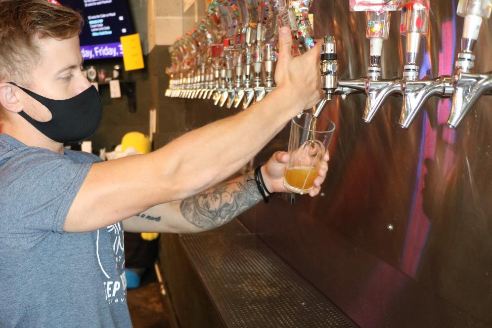 Pouring Beer at Right Brain Brewery