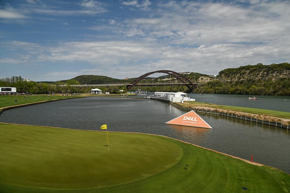 Scenic view of World Golf Championships-Dell Match Play course on Lake Austin from 13th hole.