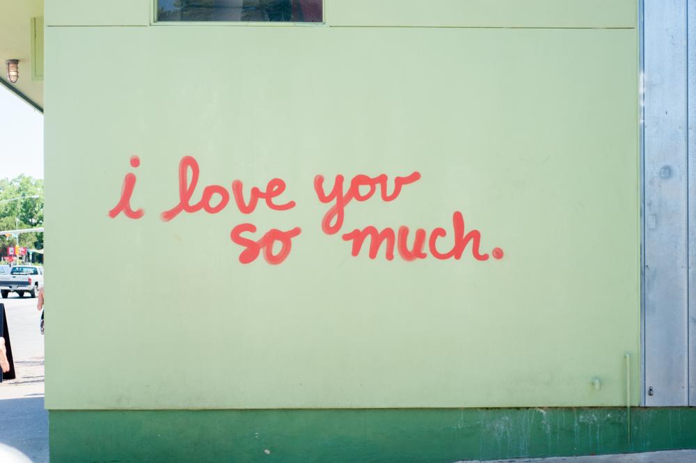 I love you so much mural at Jos South Congress in Austin Texas