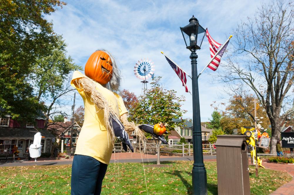 Visitors can view the quirky and colorful creations on display throughout the Village at the annual Scarecrow Festival at Peddler's Village in Lahaska.