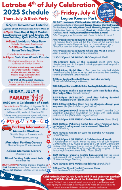 Latrobe Fourth of July Celebration Schedule