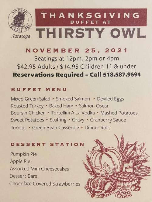 Thirsty Owl Thanksgiving