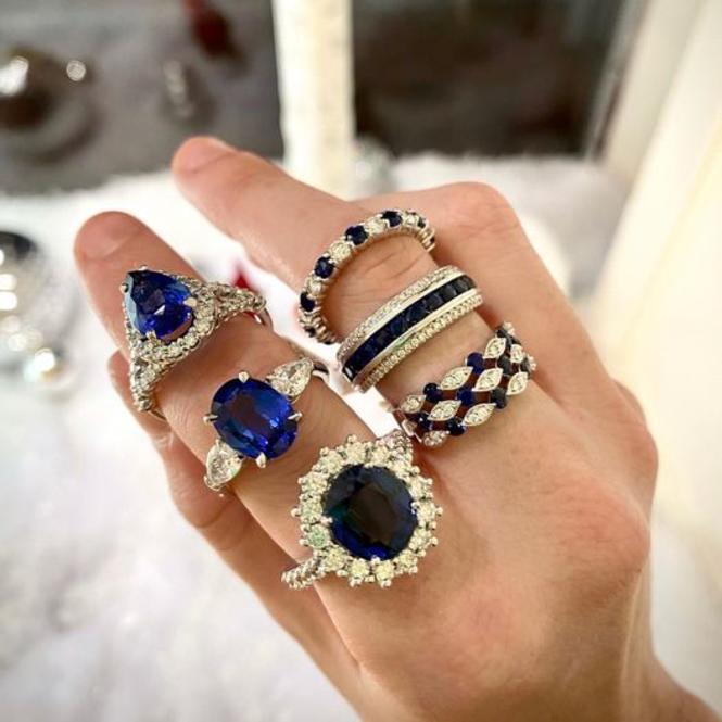 Blue Sapphire rings from Cezanne Jewelers in historic downtown Annapolis.