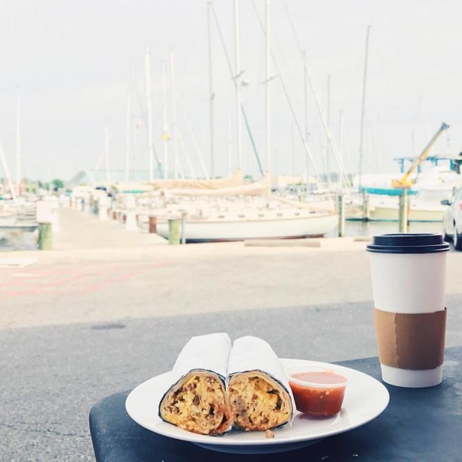 Breakfast burrito with a view!