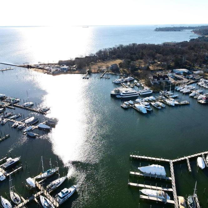 Breakwater Adventures aerial marina view