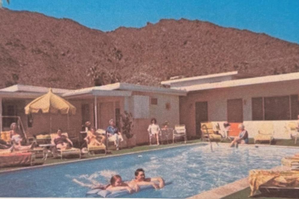 Postcard of Old Ranch Inn in Palm Springs when it was called Silver Palms in the 1950s