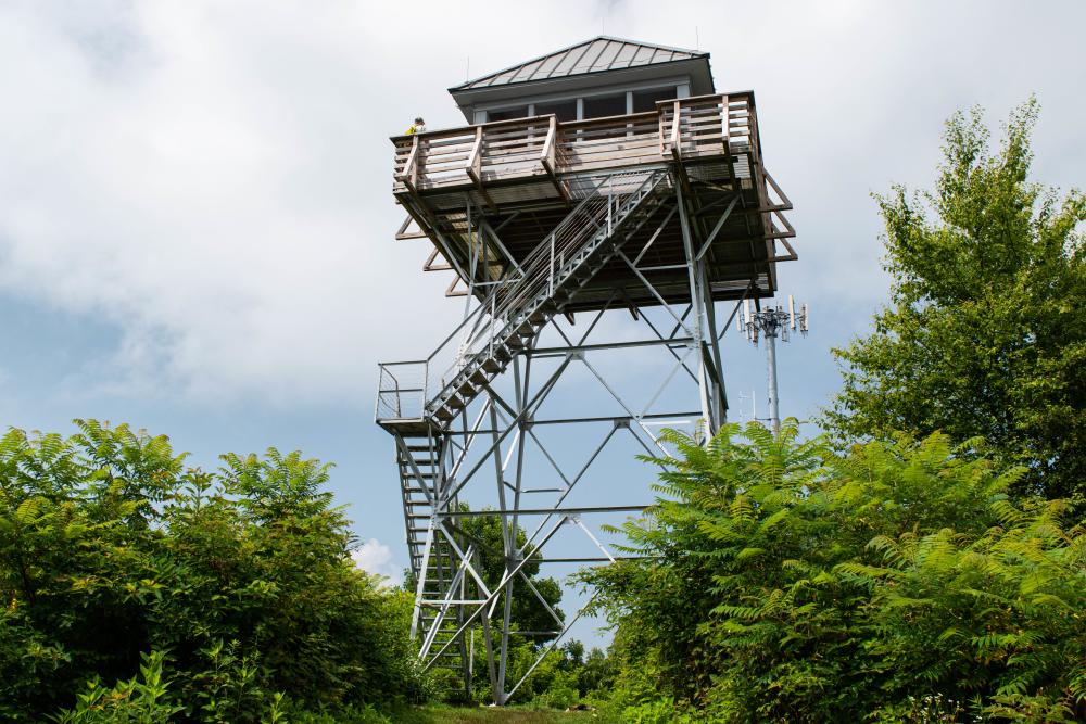 Rich Mountain Fire Tower on the Appalachian Trail near Asheville, NC